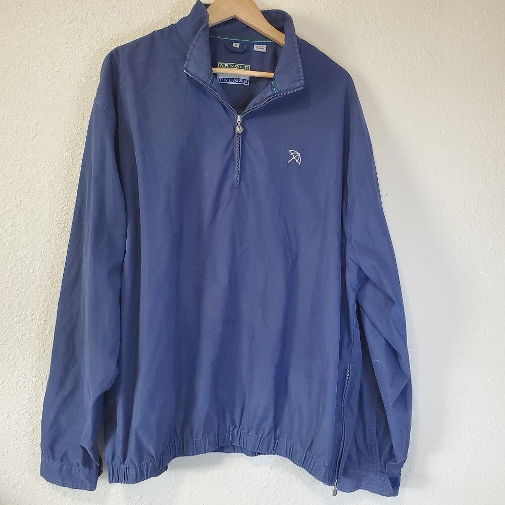 Arnold Palmer Men’s Blue Quarter Zip Pull Over Performance Jacket Size XL